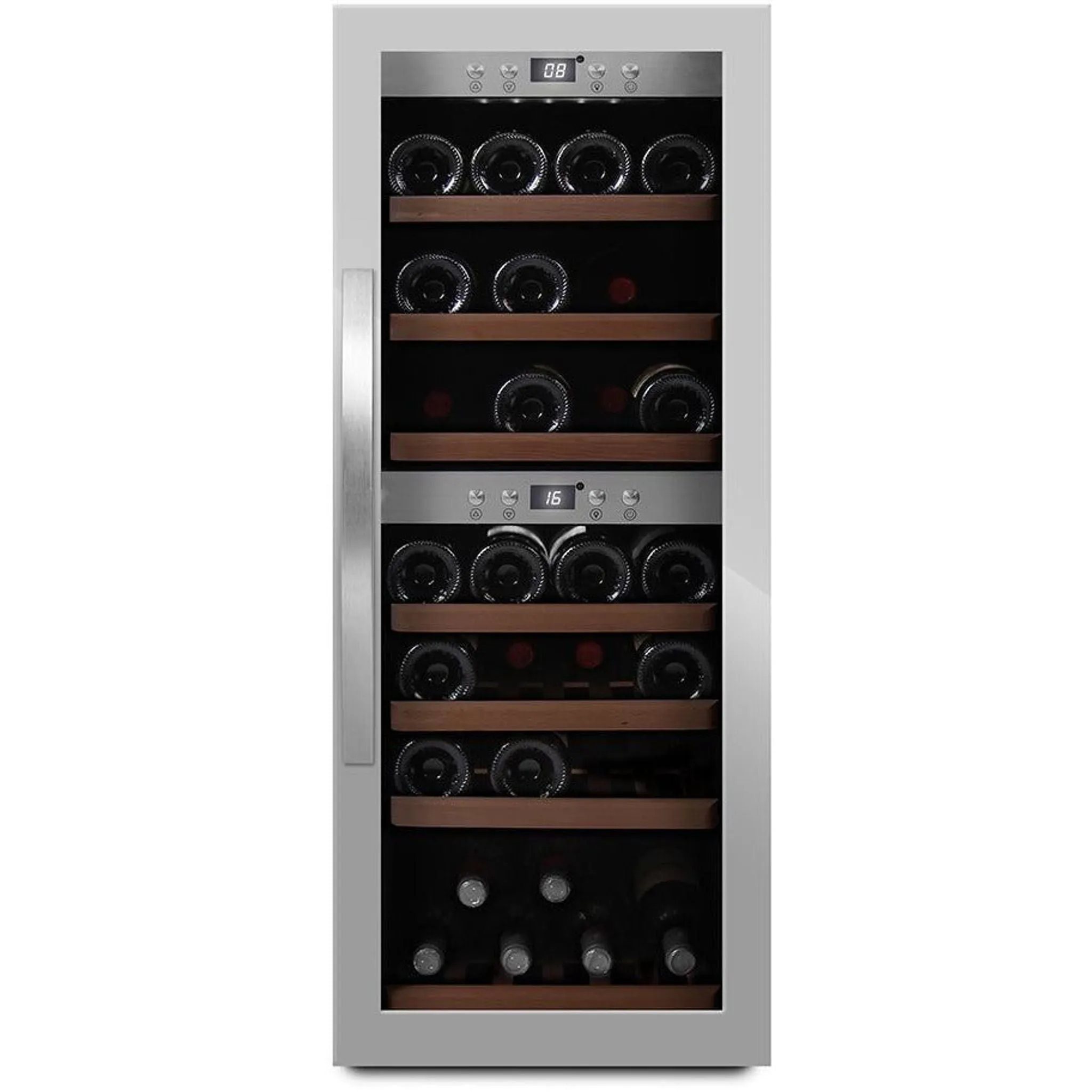 mQuve - Wine Expert 38 Dual Zone - Freestanding Wine Cooler - Stainless Steel