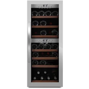 mQuve - Wine Expert 38 Dual Zone - Freestanding Wine Cooler - Stainless Steel