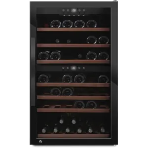 mQuve - Wine Expert 66 Dual Zone - Freestanding Wine Cooler - Fullglass Black