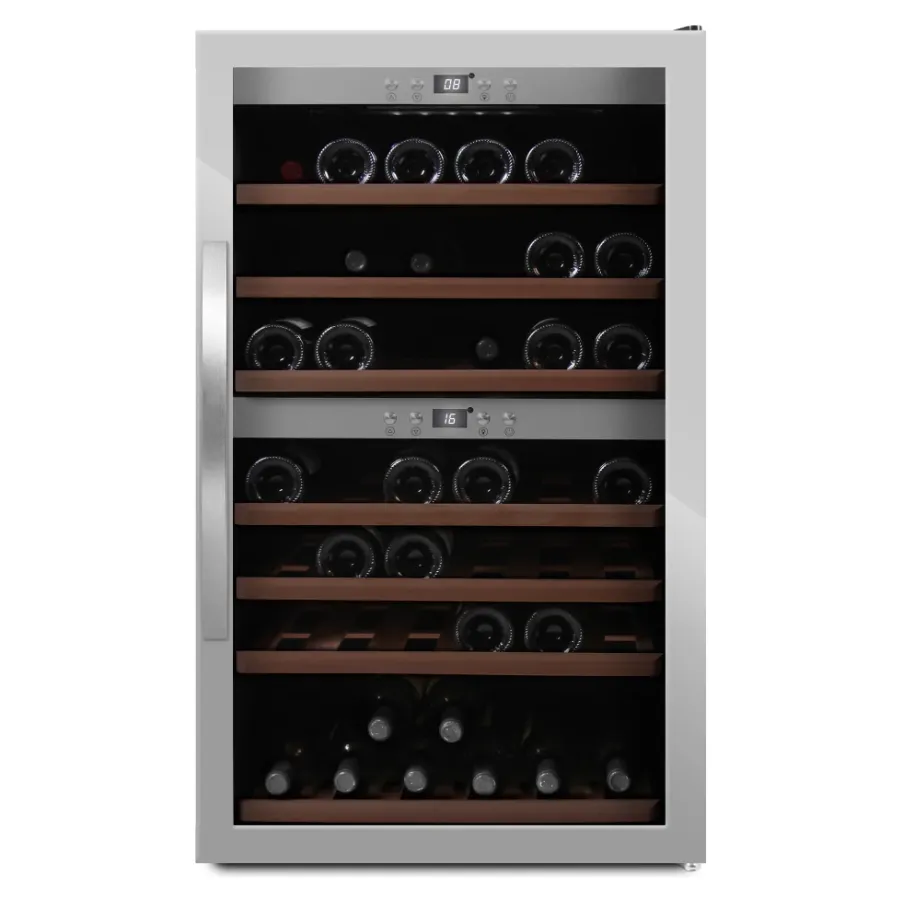 mQuve - Wine Expert 66 Dual Zone - Freestanding Wine Cooler - Stainless Steel