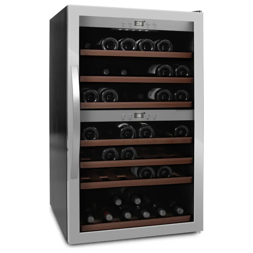 mQuve - Wine Expert 66 Dual Zone - Freestanding Wine Cooler - Stainless Steel
