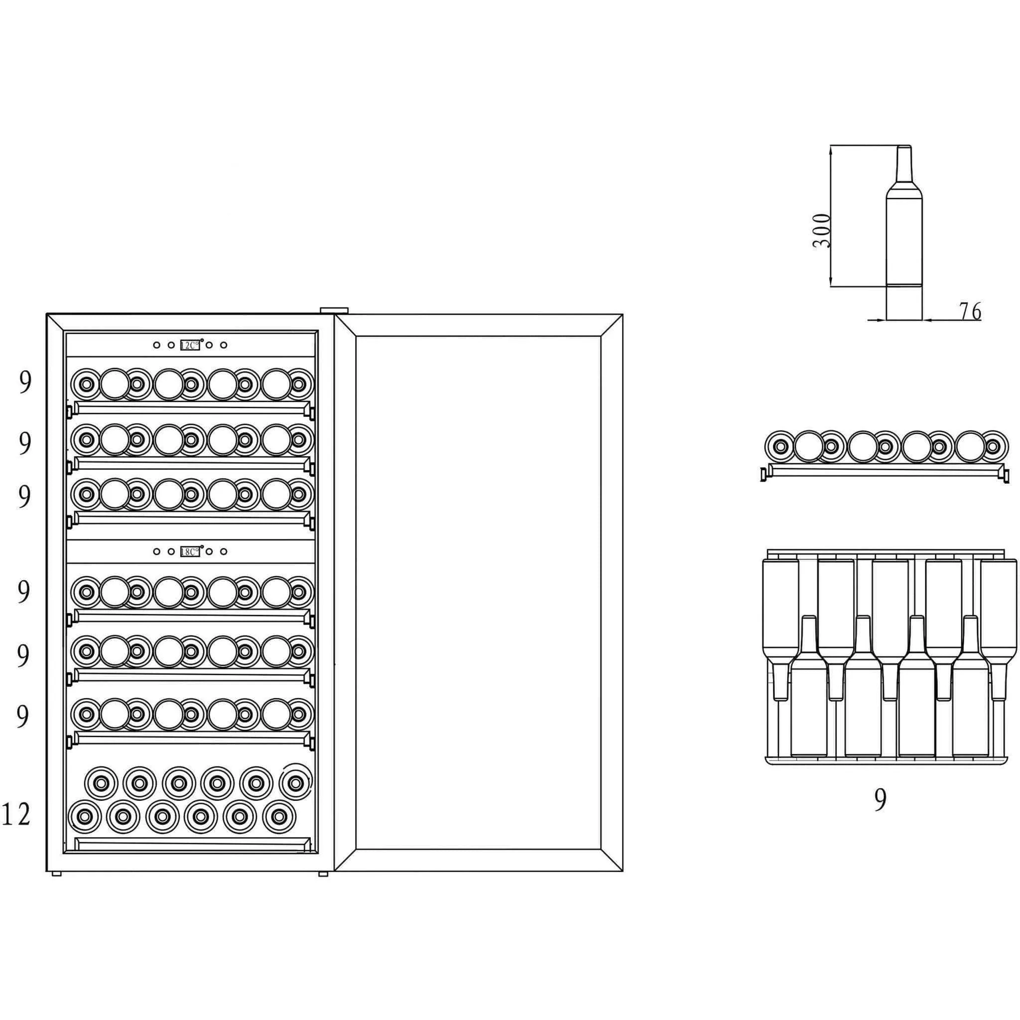mQuve - Wine Expert 66 Dual Zone - Freestanding Wine Cooler - Stainless Steel