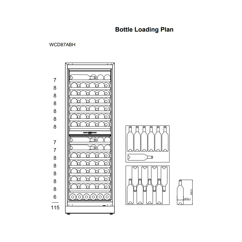 mQuve WineCave 187 - 115 Bottles - Tall Wine Fridge - Exclusive Anthracite Black