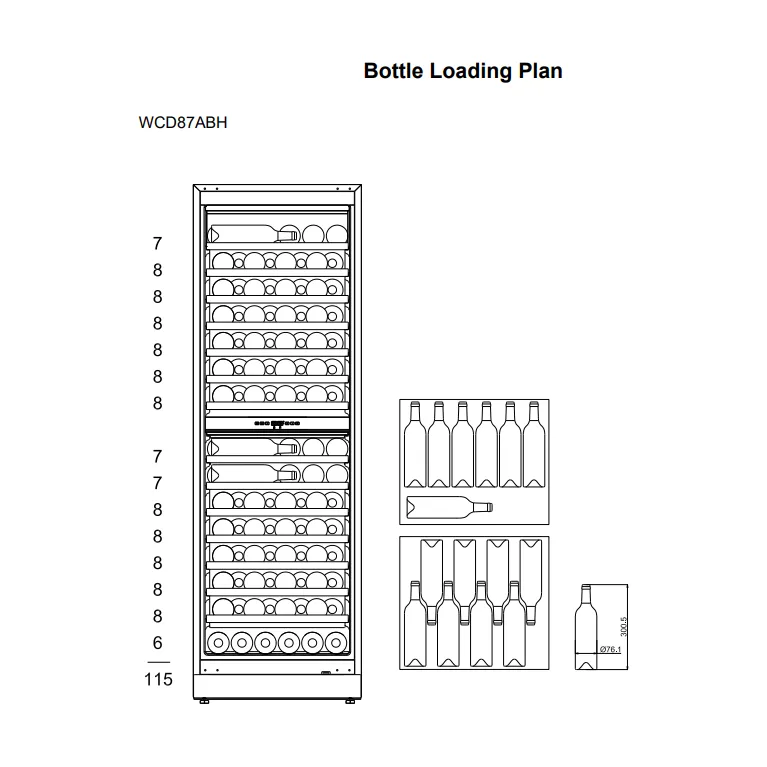 mQuve WineCave 187 - 115 Bottles - Tall Wine Fridge - Exclusive Stainless Steel