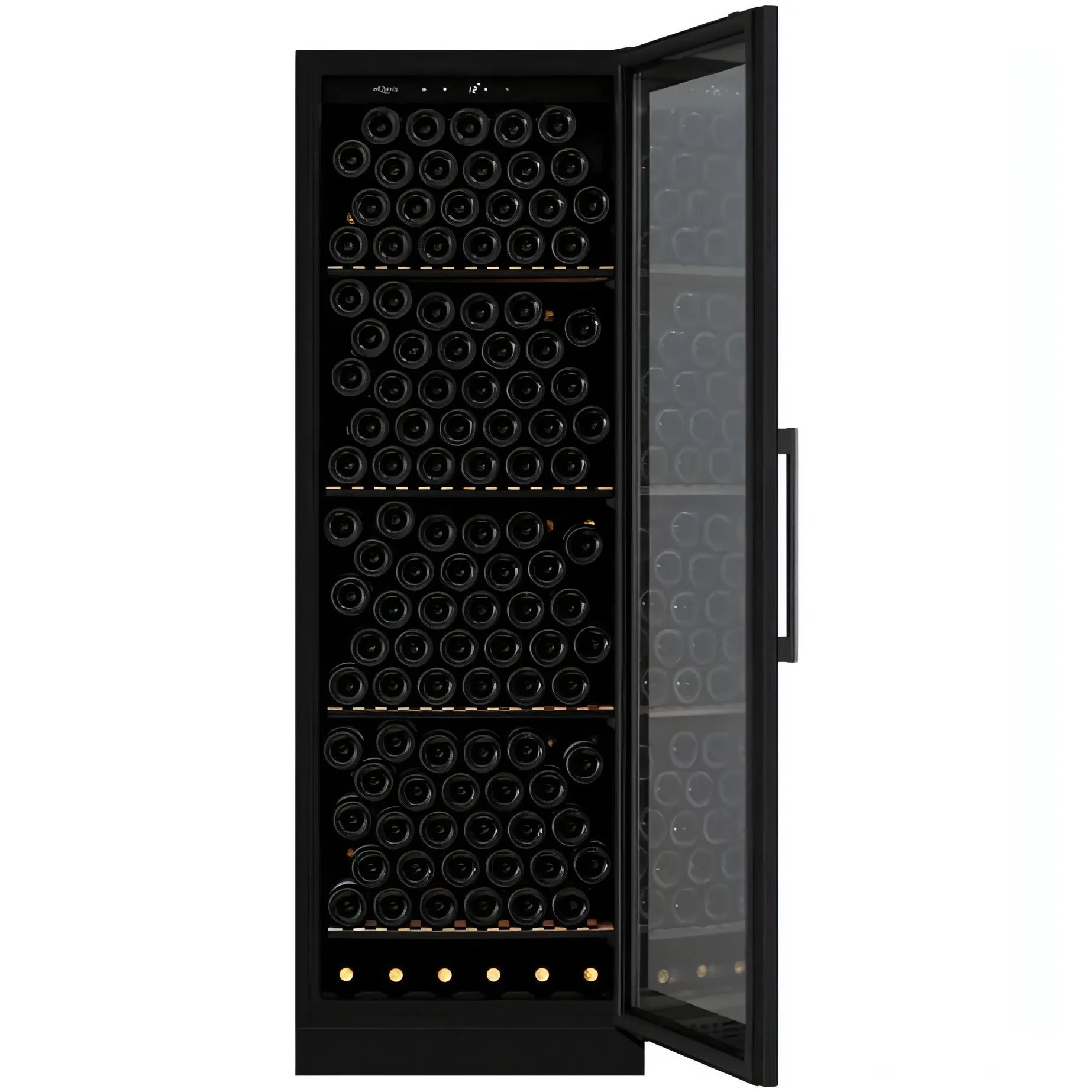 mQuve WineStore 215 - 215 Bottles - Wine Cabinet - Full Glass Black