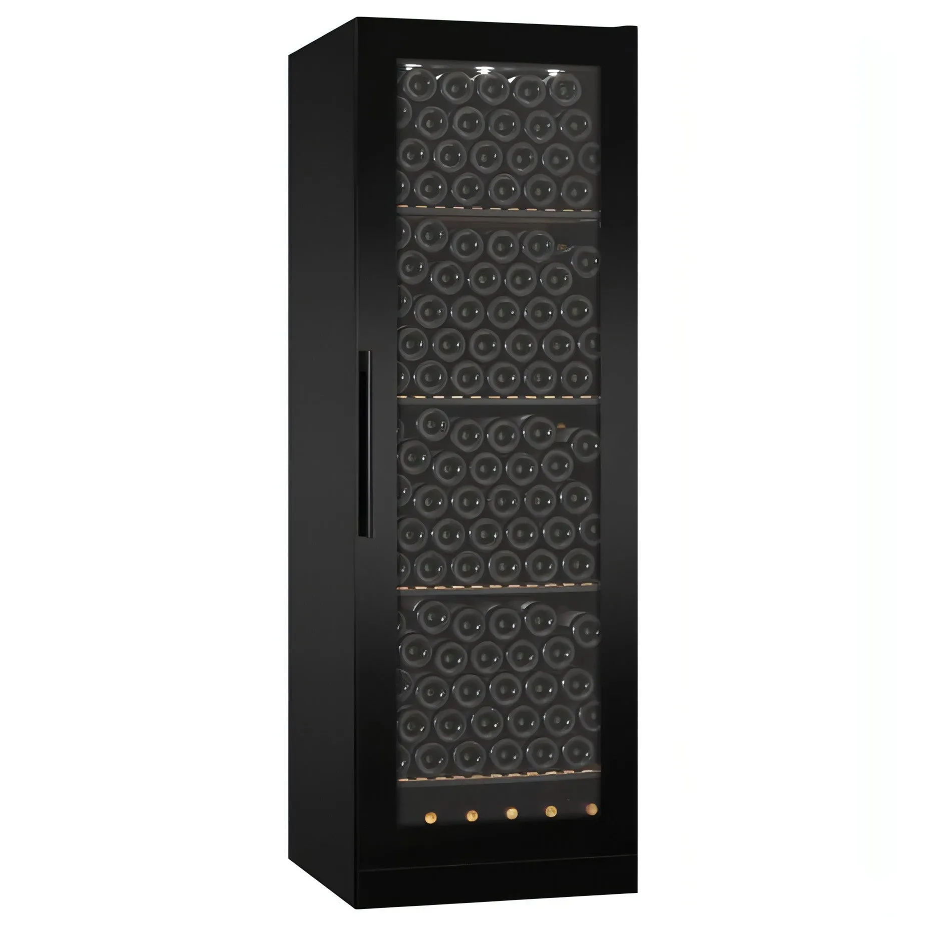 mQuve WineStore 215 - 215 Bottles - Wine Cabinet - Full Glass Black