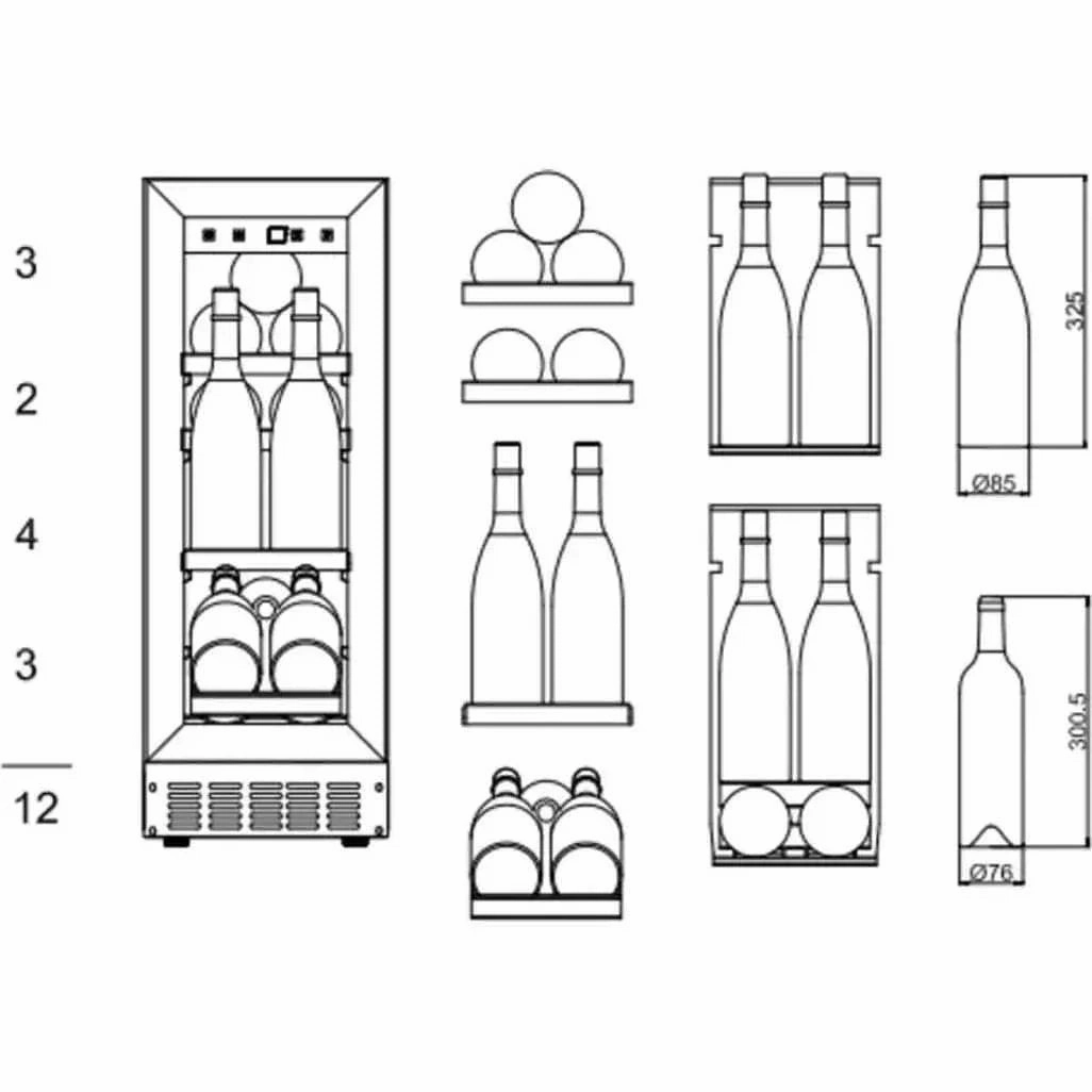 mQuve - 300mm - Undercounter - Champagne Wine Fridge - WineCave 700 30S