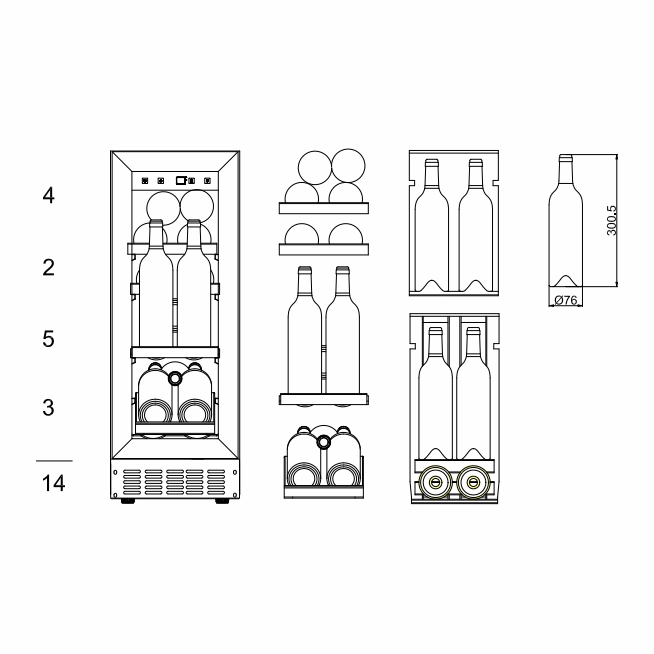 mQuve - 300mm - Undercounter - Champagne Wine Fridge - WineCave 700 30S