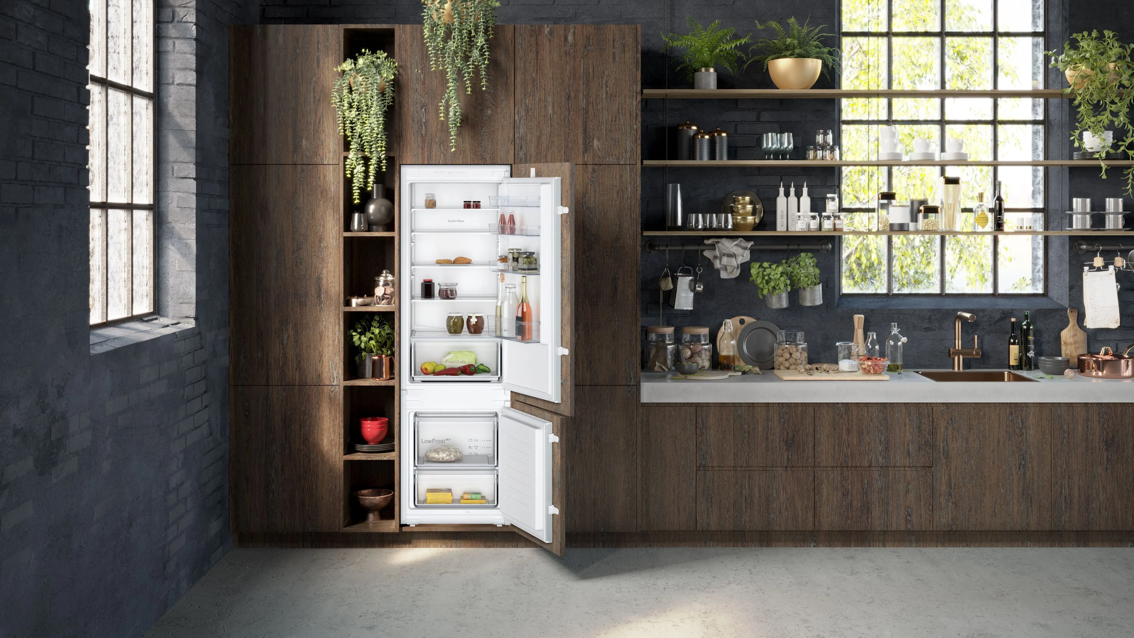 NEFF N30 KI5871SE0G Integrated Fridge Freezer with Sliding Door Fixing Kit - White - E Rated