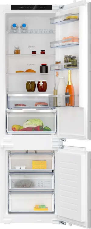 Neff N50 KI7962FD0G XL Integrated Frost Free Fridge Freezer with Fixed Door Fixing Kit - White - D Rated