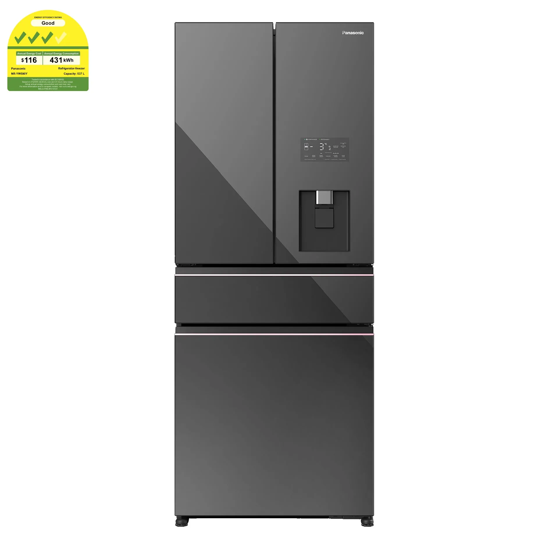 NR-YW590YMMS 540L PRIME  4-DOOR FRIDGE