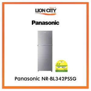 PANASONIC 306L 2 DOOR FRIDGE NR-BL342PSSG (TOP FREEZER)