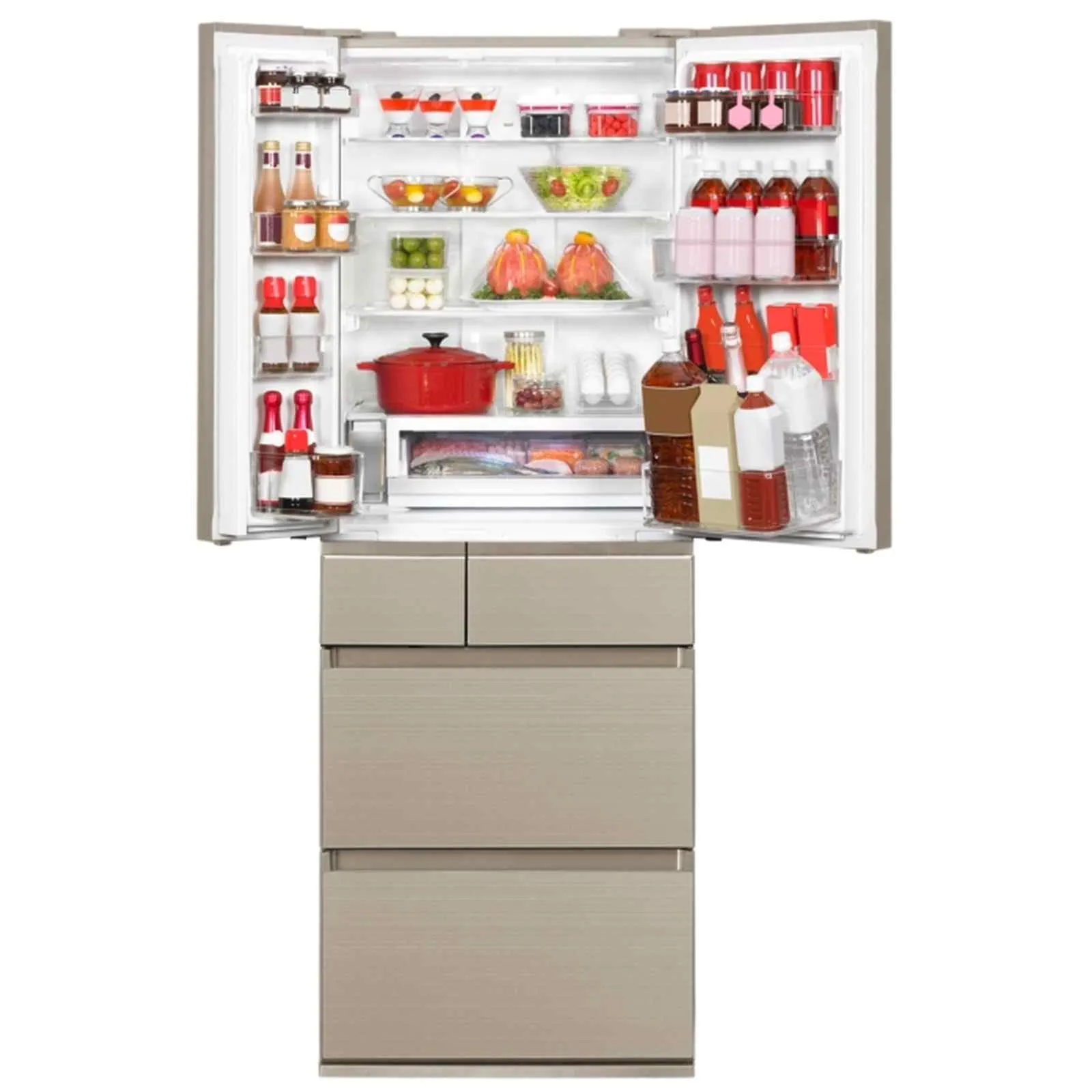 Panasonic NR-F503GT-N6 402L 6 Door Fridge  (Mature Gold- Made in Japan)