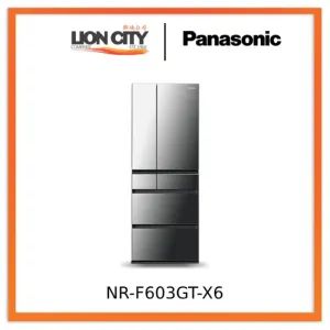 Panasonic NR-F603GT-X6 Premium MIJ Made In Japan 6-Door Refrigerator with Refined Full-flat Glass Design