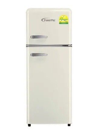 PowerPac PPF118 Black/Red/Lvory Mini Fridge Retro Fridge 2-Door 114L
