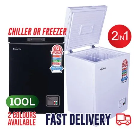 PowerPac PPFZ100 Black/White 100L Chest Freezer