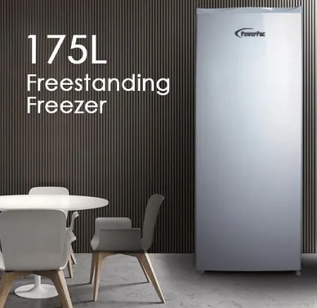 PowerPac PPFZ180 Upright freezer, Freestanding Freezer 175L