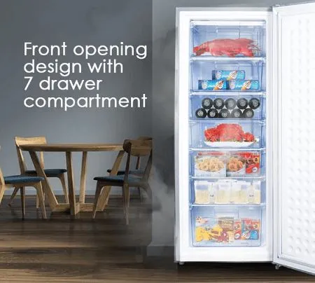 PowerPac PPFZ180 Upright freezer, Freestanding Freezer 175L