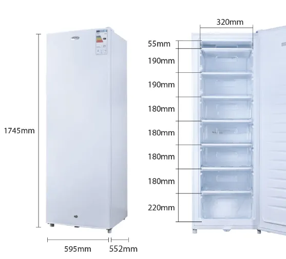 PowerPac PPFZ230 Chest Freezer, Upright freezer, Freestanding Freezer 230L
