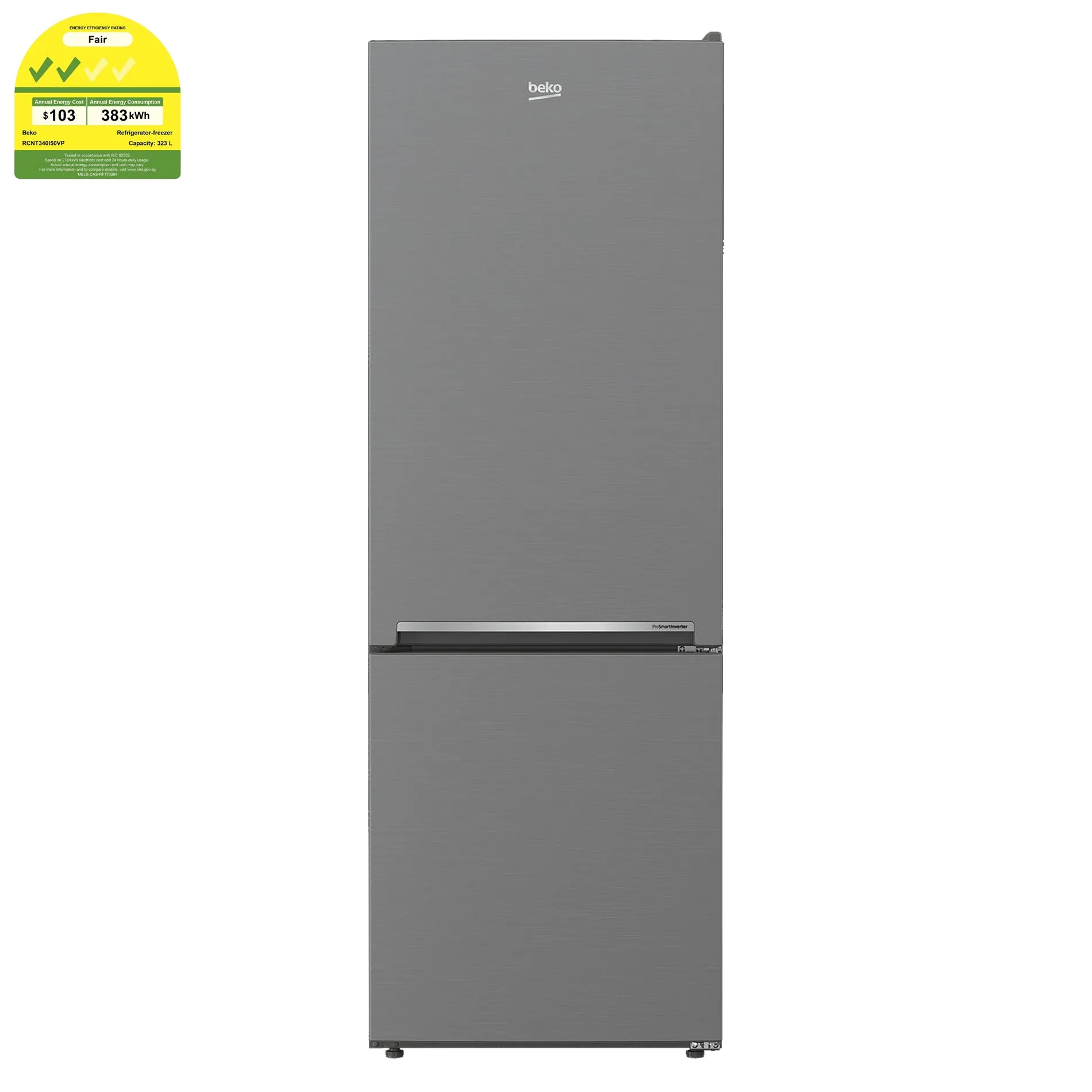 RCNT340I50VP 323L 2-DOOR (BOTTOM FREEZER) FRIDGE