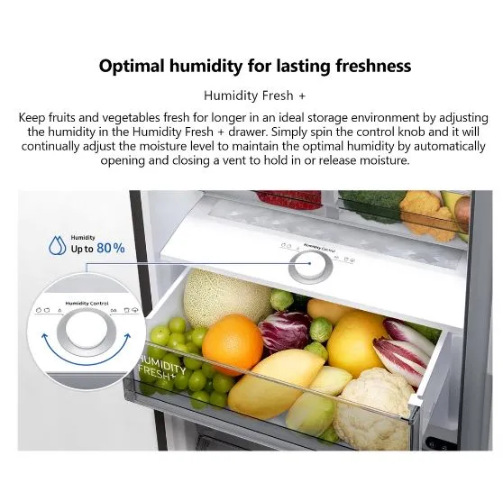 Samsung RB34T6054B1/SS SpaceMax  Refrigerator Bottom Freezer Refrigerator (325L)