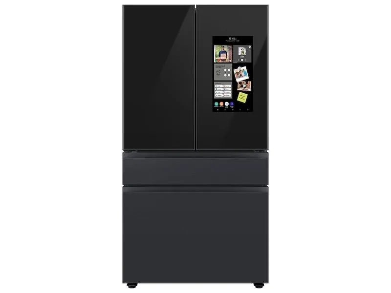 Samsung RF23BB89008M Bespoke 4-Door French Door Refrigerator (23 Cu. Ft.) - With Top Left And Family Hub&#8482; Panel In Charcoal Glass - And Matte Black Steel Middle And Bottom Panels