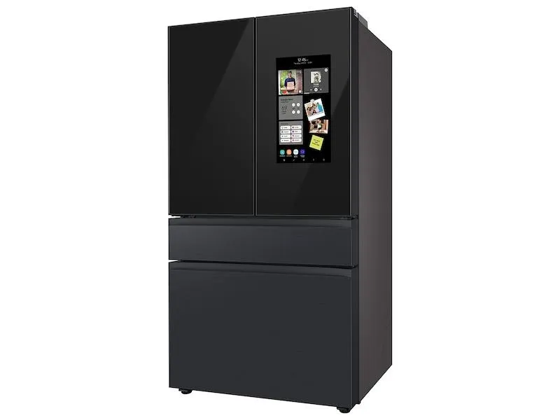 Samsung RF23BB89008M Bespoke 4-Door French Door Refrigerator (23 Cu. Ft.) - With Top Left And Family Hub&#8482; Panel In Charcoal Glass - And Matte Black Steel Middle And Bottom Panels