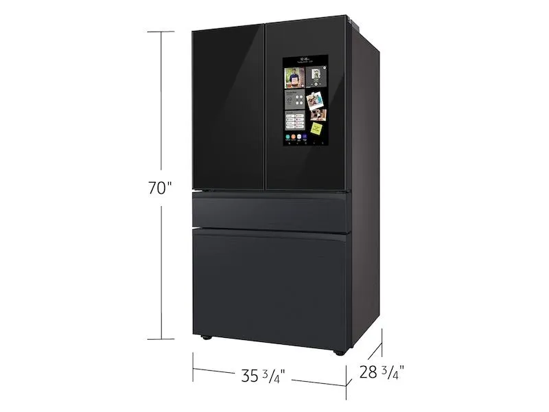 Samsung RF23BB89008M Bespoke 4-Door French Door Refrigerator (23 Cu. Ft.) - With Top Left And Family Hub&#8482; Panel In Charcoal Glass - And Matte Black Steel Middle And Bottom Panels