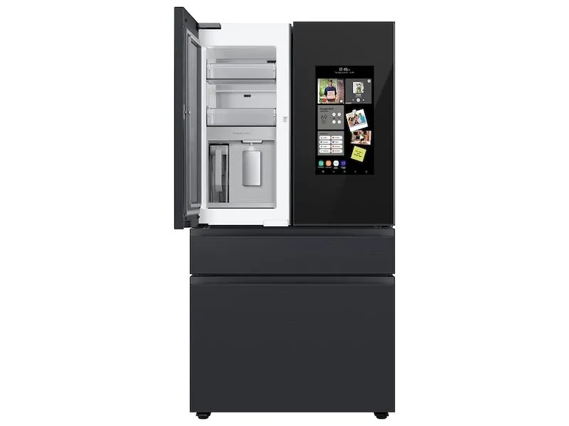 Samsung RF23BB89008M Bespoke 4-Door French Door Refrigerator (23 Cu. Ft.) - With Top Left And Family Hub&#8482; Panel In Charcoal Glass - And Matte Black Steel Middle And Bottom Panels