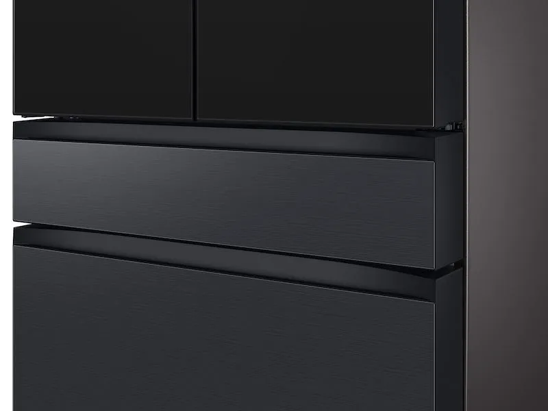 Samsung RF23BB89008M Bespoke 4-Door French Door Refrigerator (23 Cu. Ft.) - With Top Left And Family Hub&#8482; Panel In Charcoal Glass - And Matte Black Steel Middle And Bottom Panels