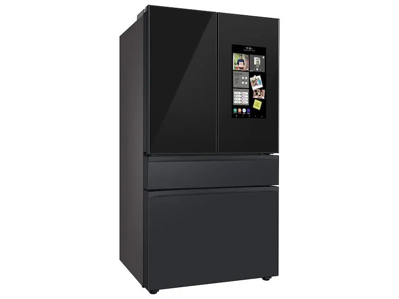 Samsung RF23BB89008M Bespoke 4-Door French Door Refrigerator (23 Cu. Ft.) - With Top Left And Family Hub&#8482; Panel In Charcoal Glass - And Matte Black Steel Middle And Bottom Panels