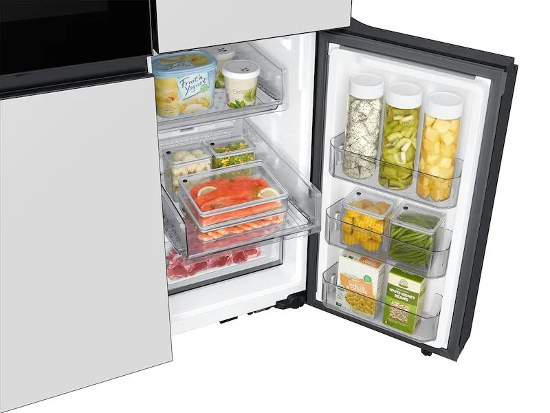Samsung RF23DB970012 Bespoke Counter Depth 4-Door Flex&#8482; Refrigerator (23 Cu. Ft.) With Beverage Zone&#8482; And Auto Open Door In White Glass