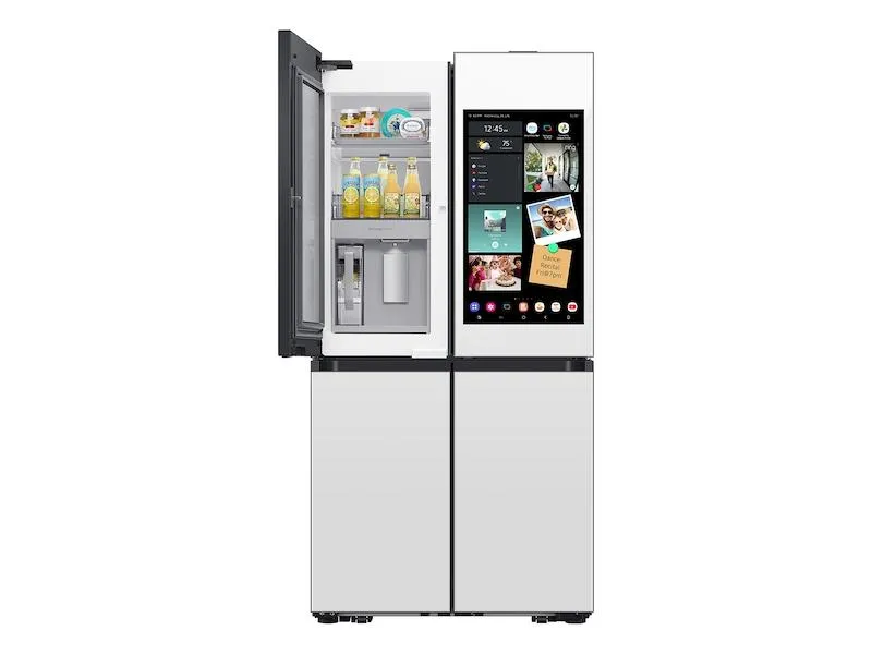 Samsung RF23DB990012 Bespoke Counter Depth 4-Door Flex&#8482; Refrigerator (23 Cu. Ft.) With Ai Family Hub &#8482; And Ai Vision Inside&#8482; In White Glass