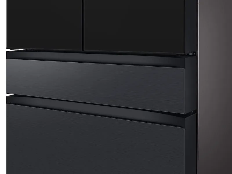 Samsung RF29BB89008M Bespoke 4-Door French Door Refrigerator (29 Cu. Ft.) - With Top Left And Family Hub&#8482; Panel In Charcoal Glass - And Matte Black Steel Middle And Bottom Door Panels
