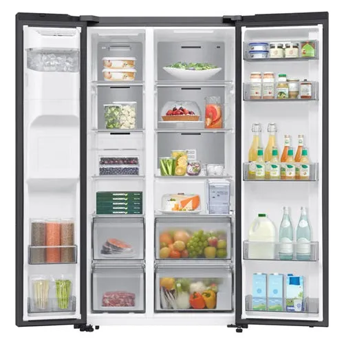 Samsung RS70F65K3FSS 635L Side-by-Side Fridge With Non-Plumbing Ice & Water Dispenser