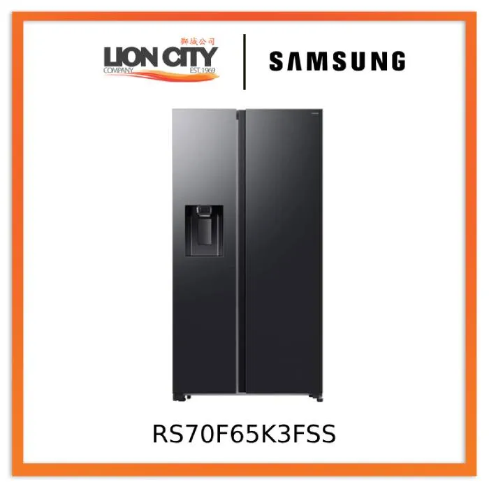 Samsung RS70F65K3FSS 635L Side-by-Side Fridge With Non-Plumbing Ice & Water Dispenser