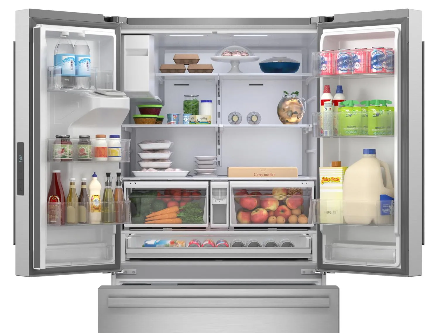 Sharp SJF2955KS Sharp French 3-Door Refrigerator With Water Dispenser