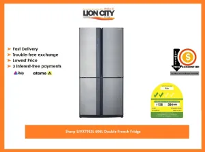 Sharp SJVX79ESL 606L Double French Fridge