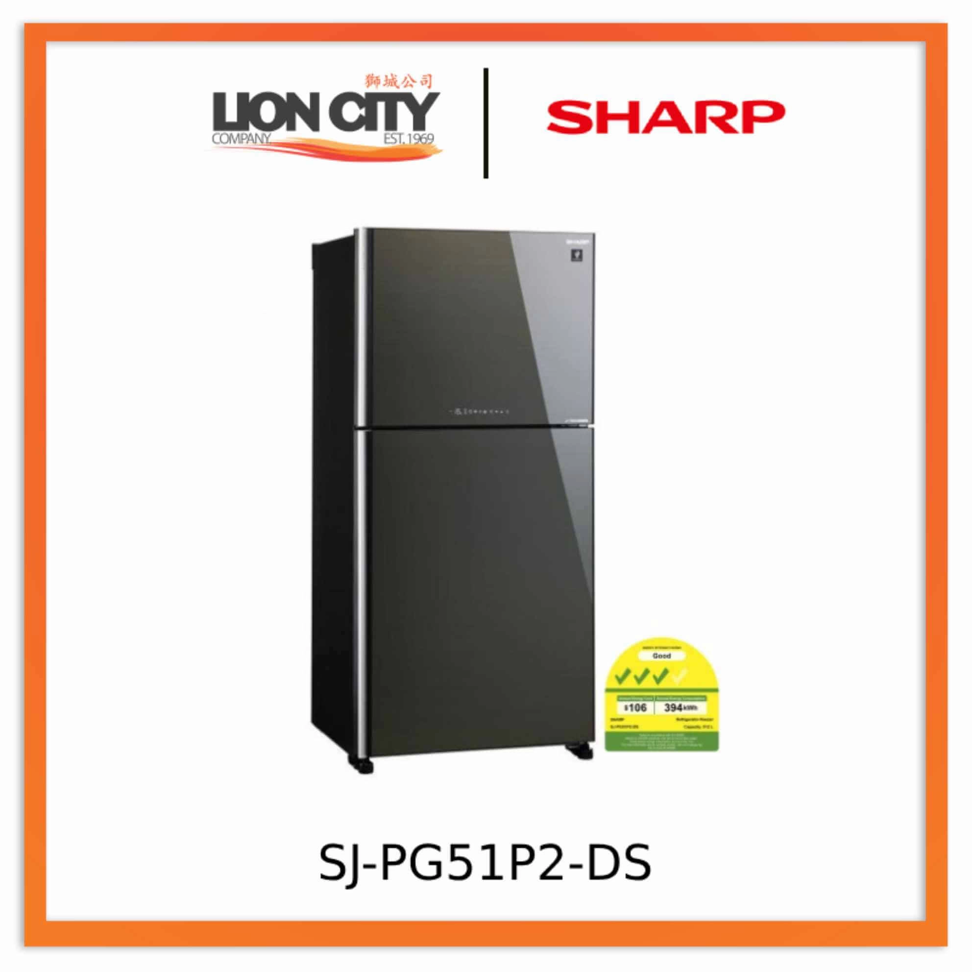 Sharp SJ-PG51P2-BK/DS 512L Grand Top Refrigerator