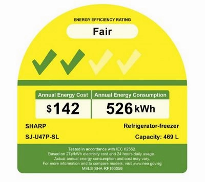 Sharp SJ-U47P-SL/BK 2 Doors Inverter Refrigerator PRO Series