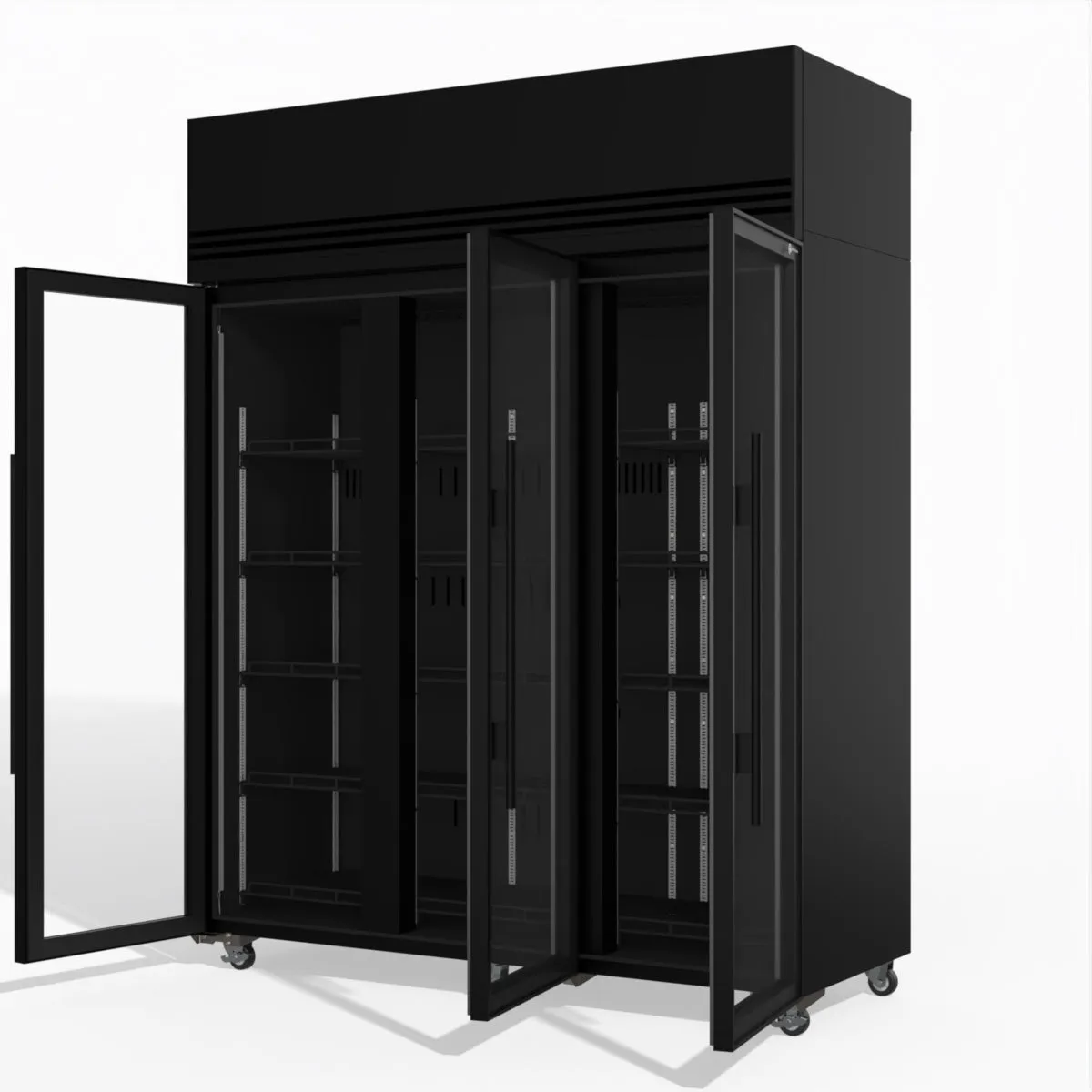 Skope TMF1500N-A 3 Glass Door Display or Storage Freezer Lit Sign - Black
