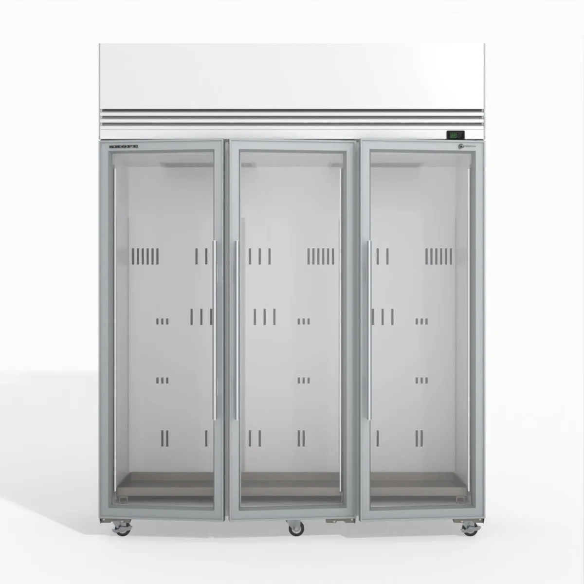 Skope TMF1500N-A Ice 3 Glass Door Upright Display or Storage Freezer
