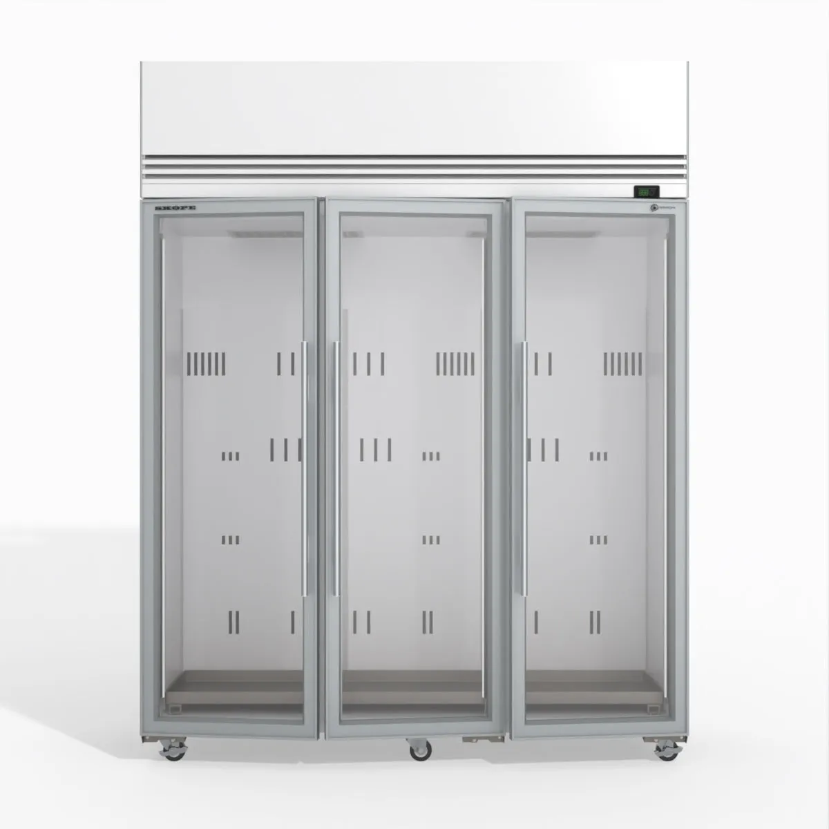 Skope TMF1500N-A Ice 3 Glass Door Upright Display or Storage Freezer