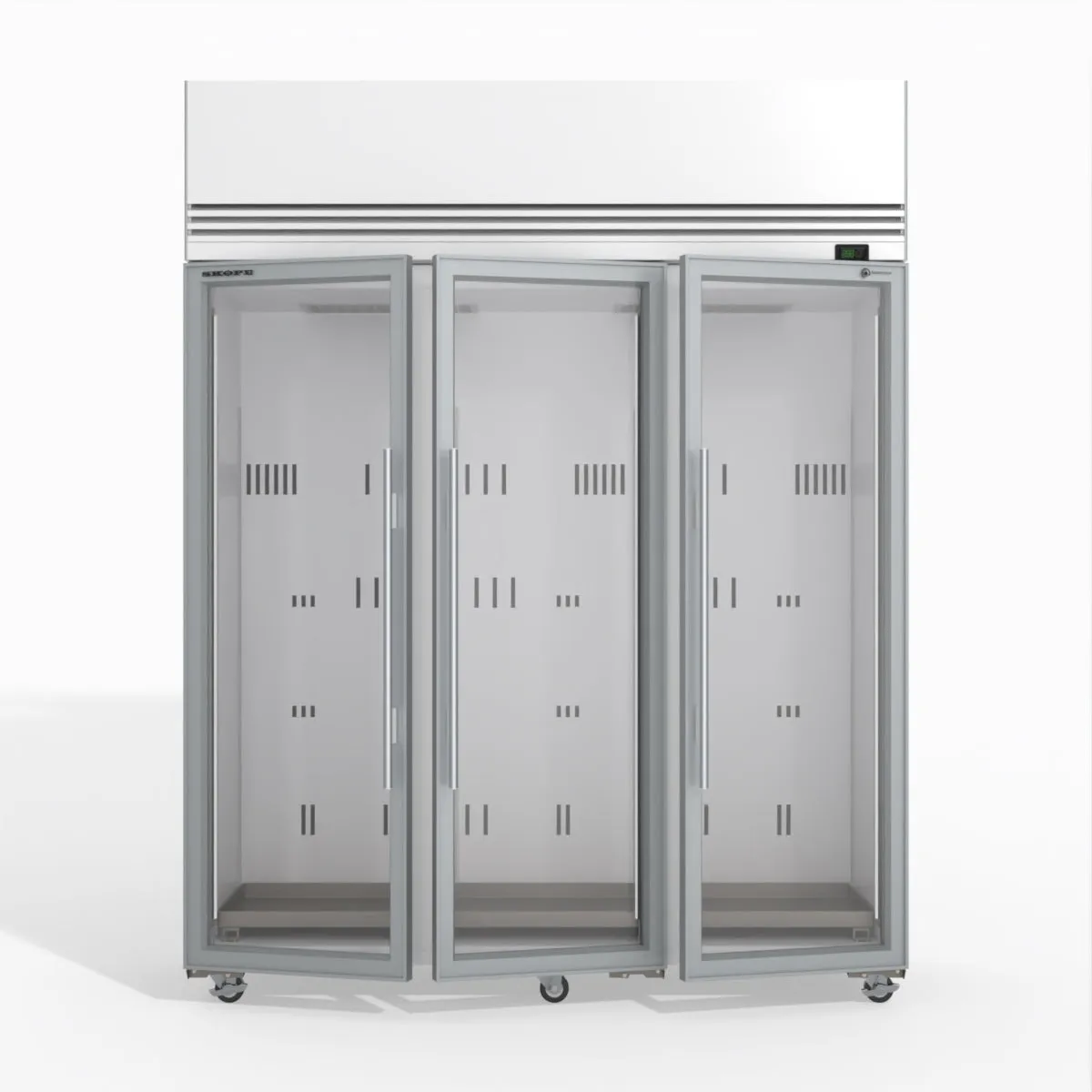 Skope TMF1500N-A Ice 3 Glass Door Upright Display or Storage Freezer