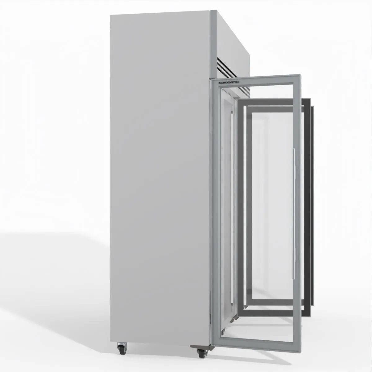 Skope TMF1500N-A Ice 3 Glass Door Upright Display or Storage Freezer
