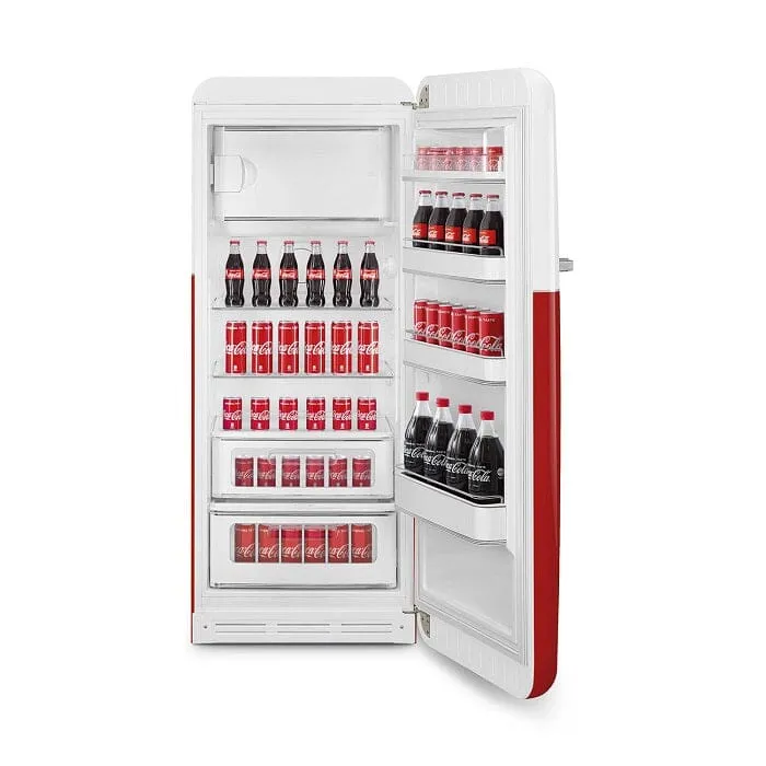 Smeg FAB28RDCC5 Free Standing Refrigerator One Door, Decorated / Special 50's Style Aesthetic