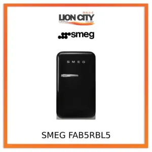 Smeg FAB5RBL5 Free Standing Refrigerator One Door, Black 50's Style Aesthetic