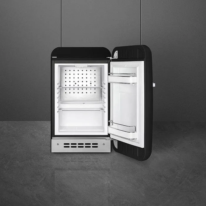 Smeg FAB5RBL5 Free Standing Refrigerator One Door, Black 50's Style Aesthetic