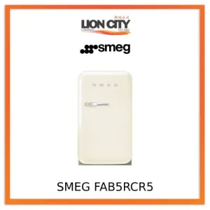 Smeg FAB5RCR5 Free Standing Refrigerator One Door, Cream 50's Style Aesthetic