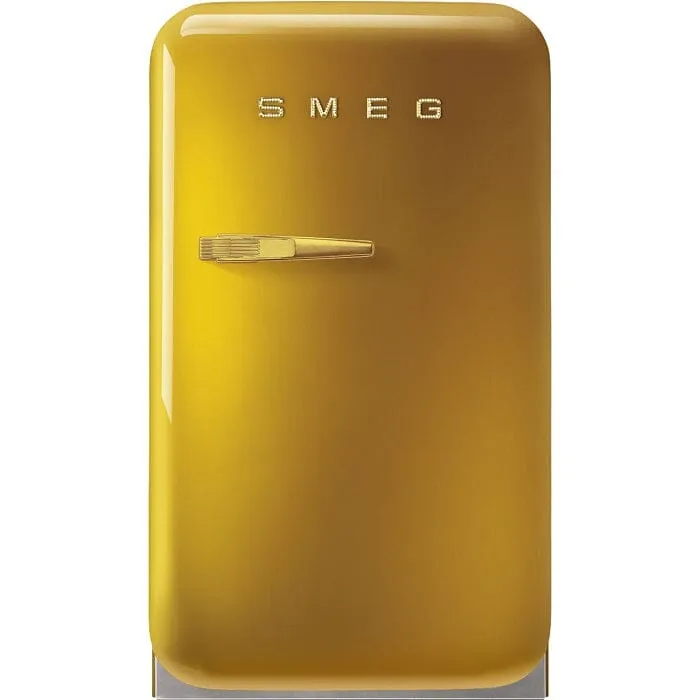 Smeg FAB5RDGO5 Free Standing Refrigerator One Door, Gold 50's Style Aesthetic
